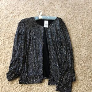 Nice black, sparkly long sleeve top!